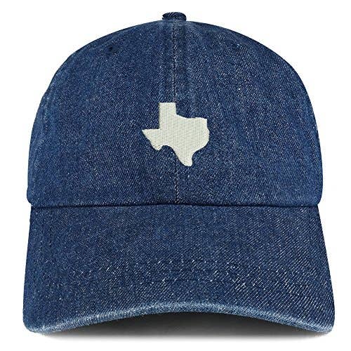 Trendy Apparel Shop - Wholesale Baseball Cap - Unisex - Texas State Map Embroidered Washed Cotton Adjustable Cap26