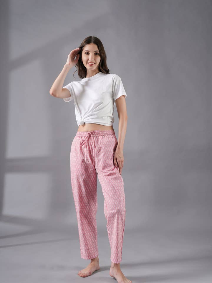 Zillajee - Wholesale Sleepwear Bottom - Women's - Cotton Pajama Pants Women - Blush Forest9