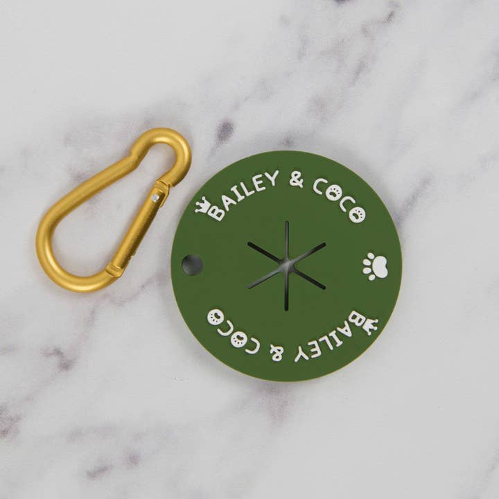 Bailey and Coco – wholesale Pet poo bag dispenser – Poop Pocket Poop Bag Holder – Hands-Free Dog Walking Solution - Khaki
