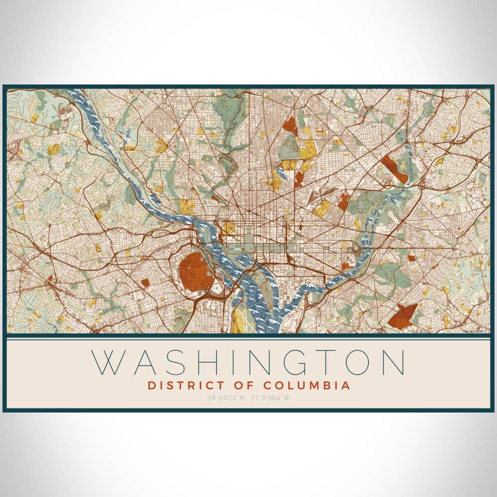JACE.design - Wholesale Art Print - Washington DC Map Print Woodblock2