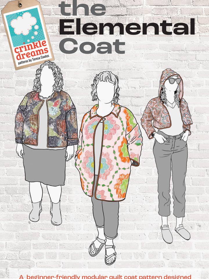 Elemental Coat Printed sewing pattern for wholesale by Crinkle Dreams
