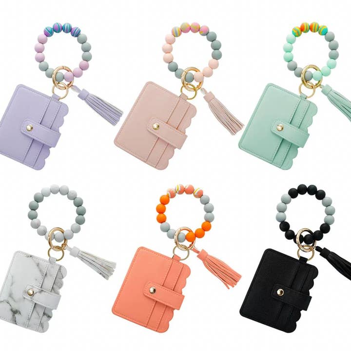 Mavi Bandz - Wholesale Keychain Bracelet - Wallet Wristlet Silicone Bead Tassel Keychains Women Girls1