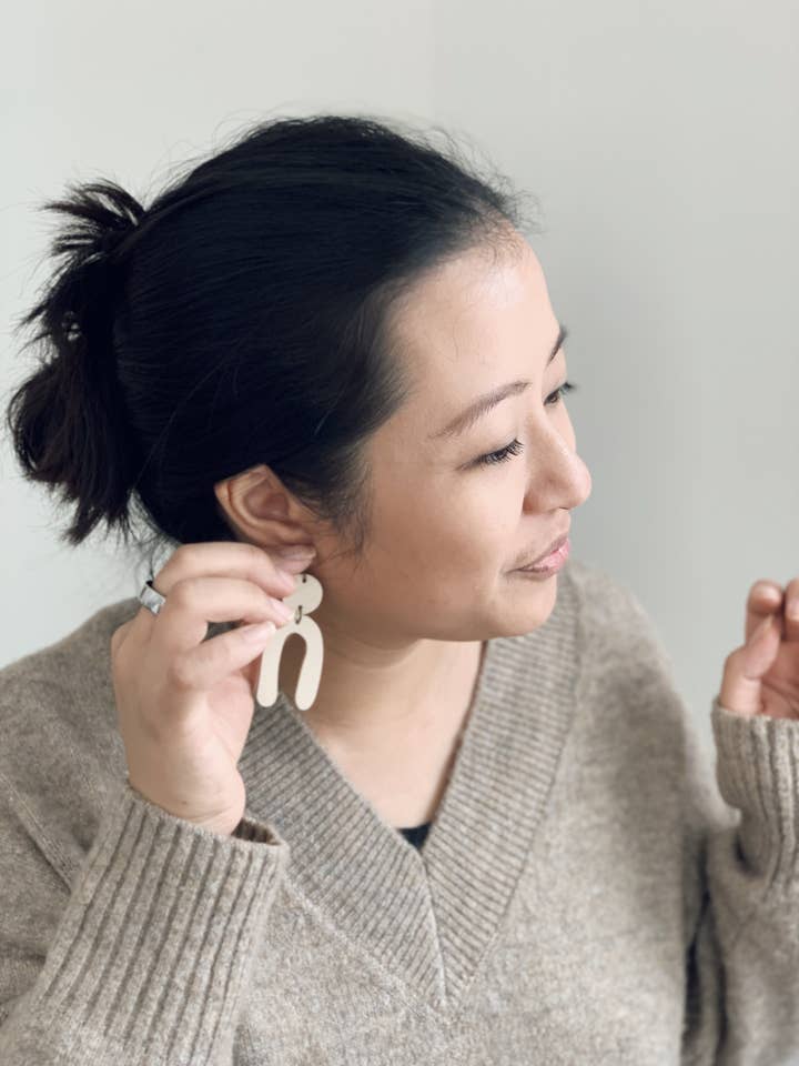 Leather Montpellier Earrings for wholesale by Branch Collective