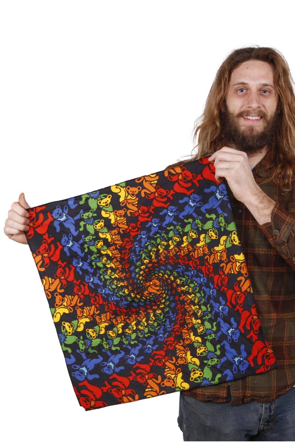 Sunshine Joy – wholesale Bandana – Unisex – 3D Grateful Dead Bandana Rainbow Bear Spiral1