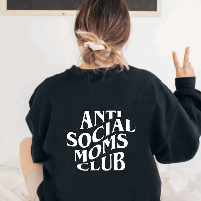 Sweat-shirt à col rond Anti Social Moms Club pour la vente par 37 West Co