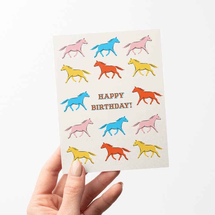 Antiquaria - Wholesale Birthday Card - Horses Birthday Greeting Card