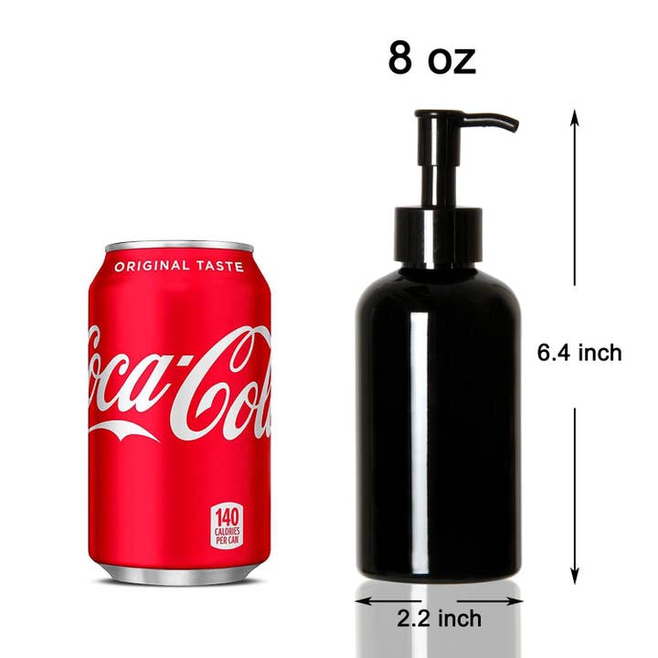 Youngever - Wholesale Soap Dispenser - Youngever 6 Pack 8OZ Plastic Square Pump Bottles - Black1