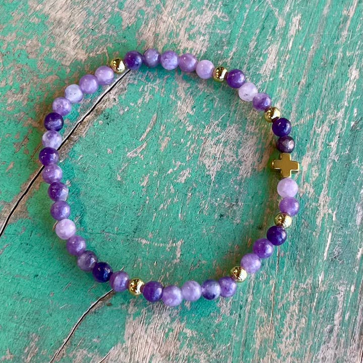 Lepidolit Faith Armband för wholesale av Love and Honor Jesus LLC