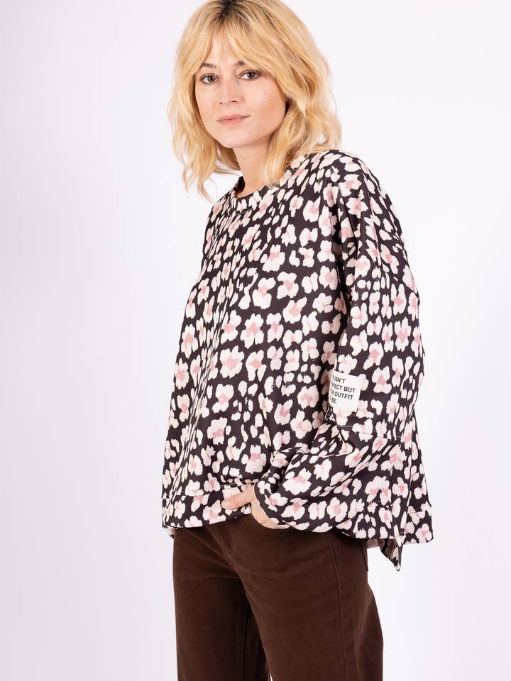 L'Emotion - Wholesale Sweatshirt - Women's - Large Stretch Sweatshirt Round Neck Comfort Floral Pattern6