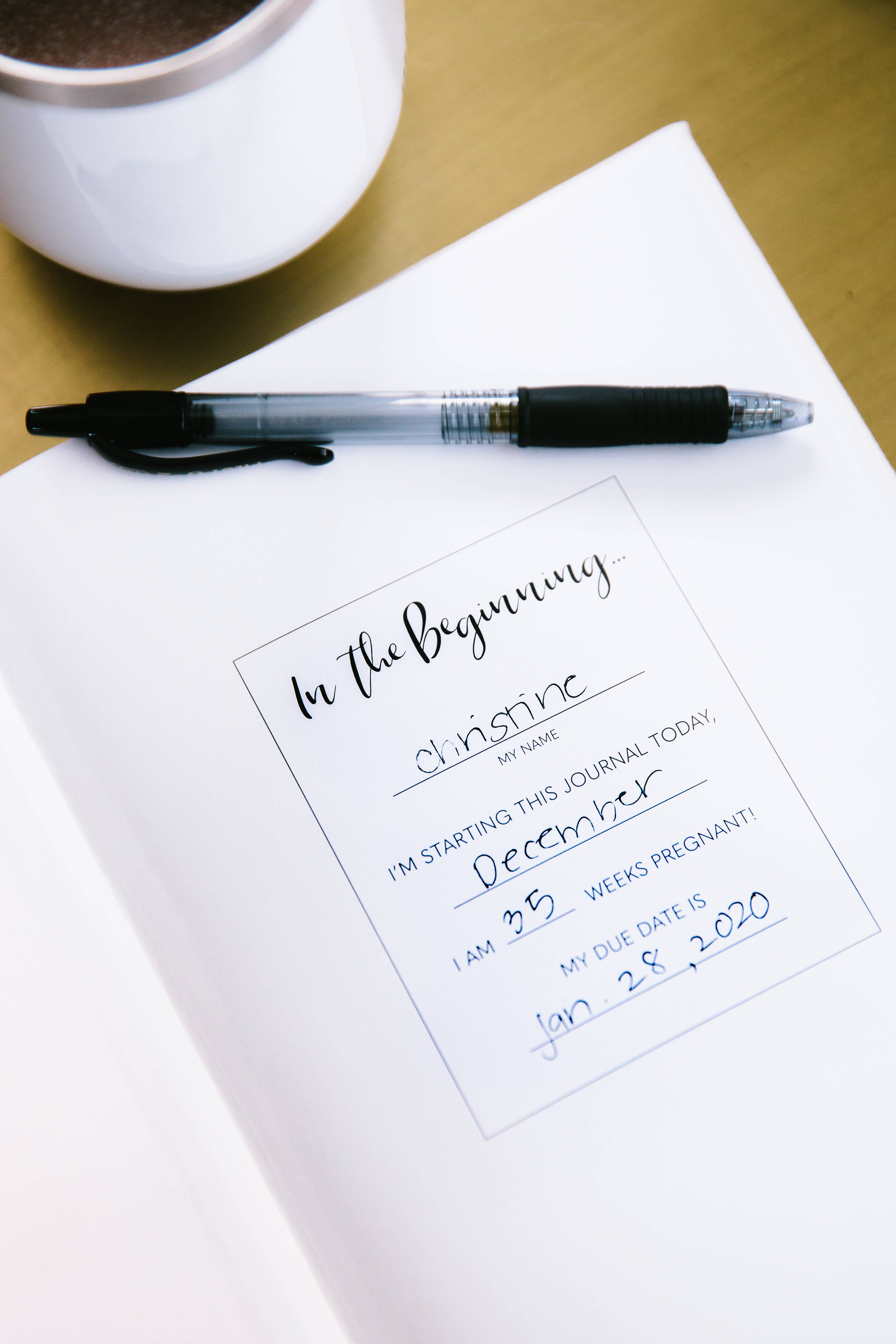 Pearhead - Vente Journal – maternité - Journal de grossesse My Little Bump Linen, Ivoire8