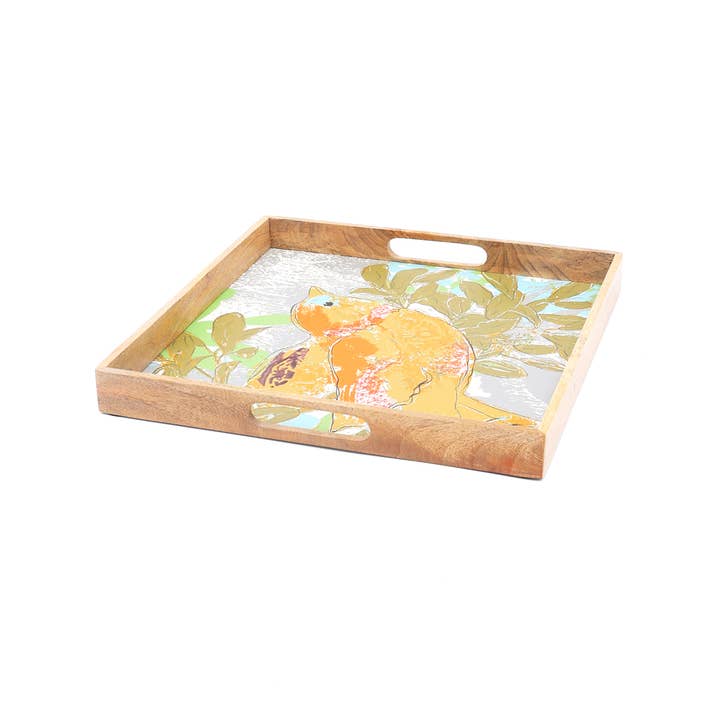 ExpoBazaar - Wholesale Decorative tray - Wood Serving Tray | Wooden Square Bird Tray4