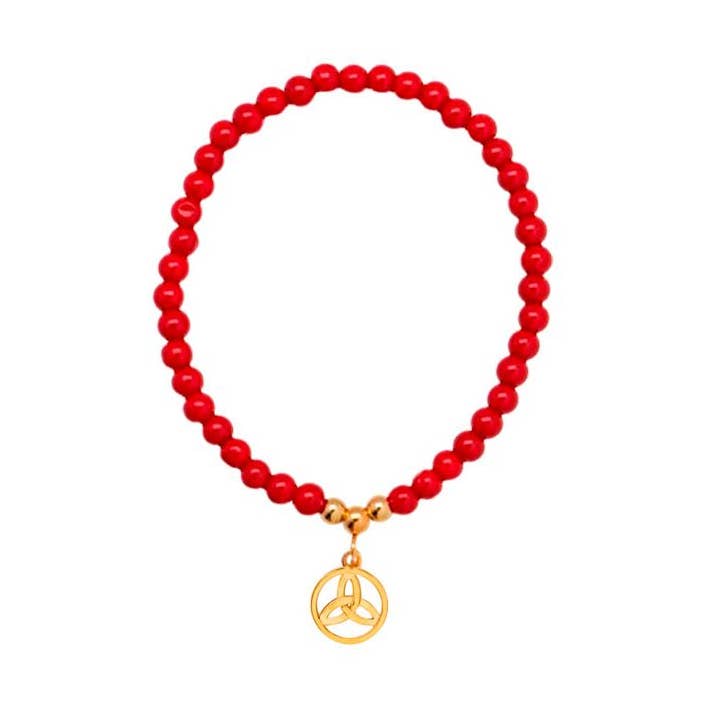 Armband met stenen Keltische triquetra, 18k goudverguld voor wholesale door TALISMAN JEWELLERY (D&Fidanverdi, S.L.)