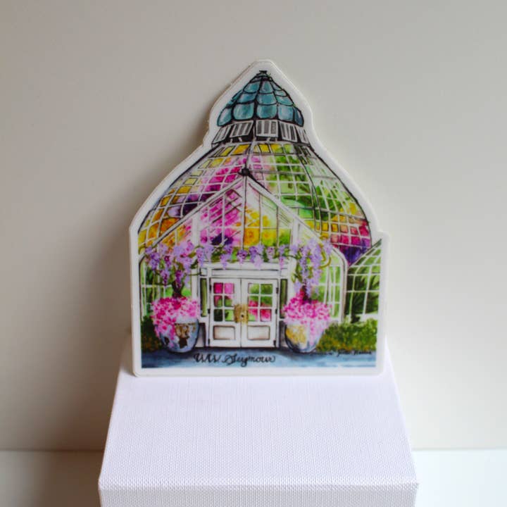 Joelle Hanton Art - Wholesale Sticker - Vinyl Sticker - Greenhouse Conservatory Watercolor Design5