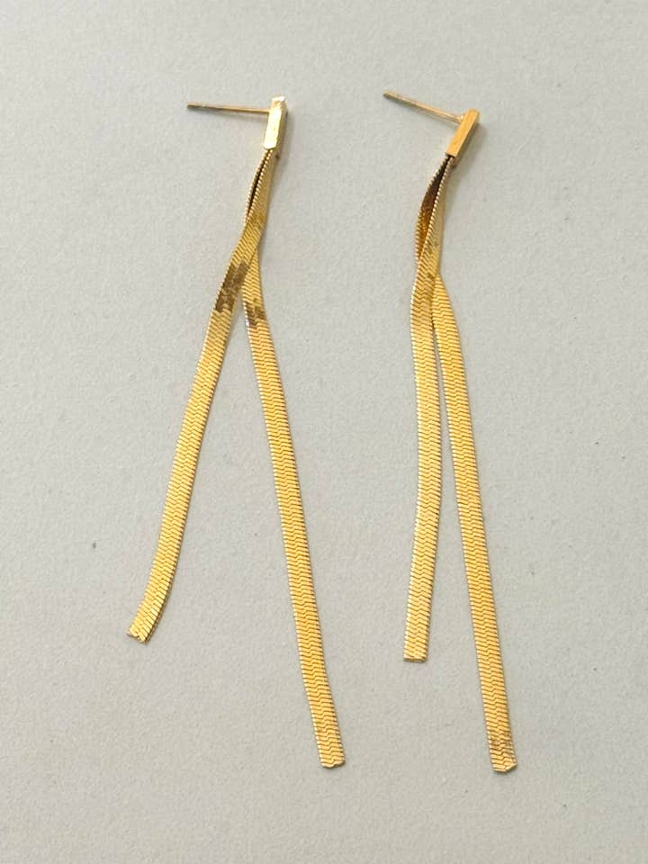 Italian Chain Stainless Steel Dangle Earrings for wholesale by Cassette Barcelona