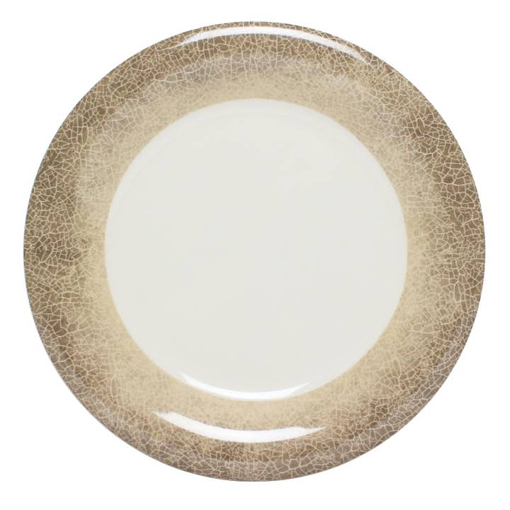 Assiette à dîner à large bord de 10 1/2" de diamètre x 7/8" de hauteur, Jazz, mélamine, 12/paquet pour la vente par KT Supply