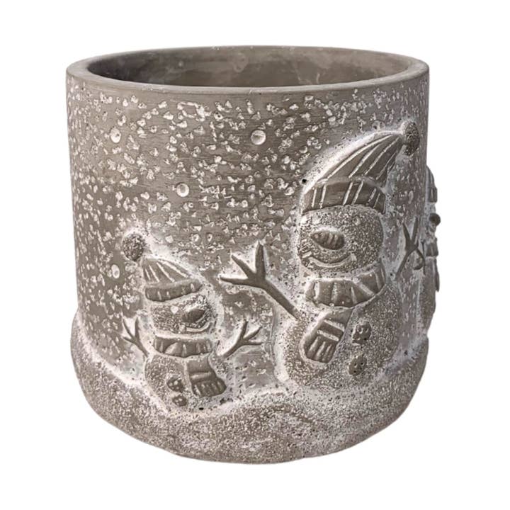 WINTER WONDERLAND SNOWMAN FAMILY CERAMIC CONTAINER 4" for wholesale by David Christopher's Collection