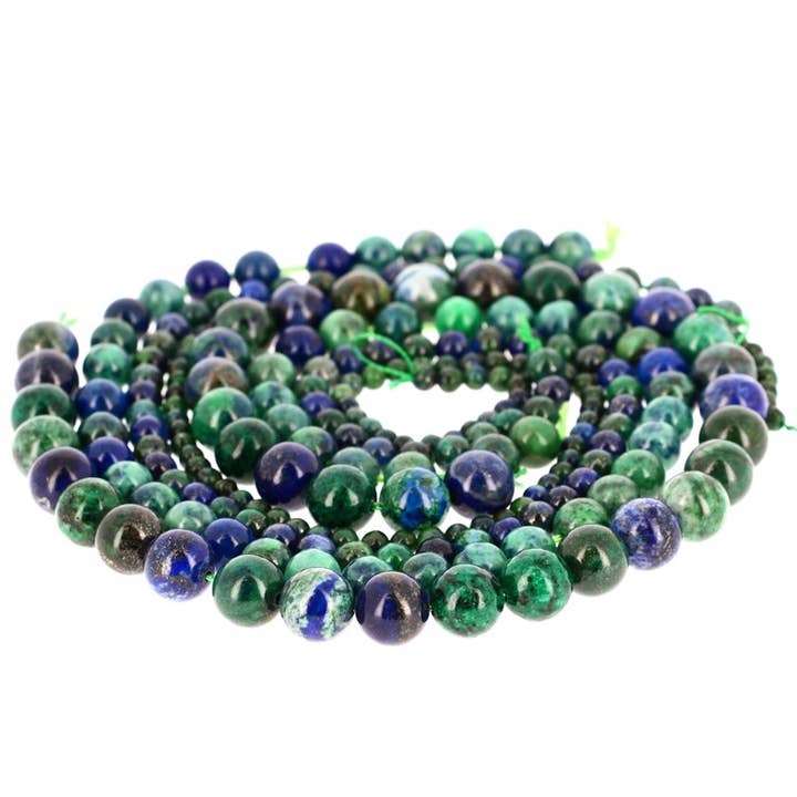 Azurite-Malachite Beads (Tinted) for wholesale by Artisans de Madagascar