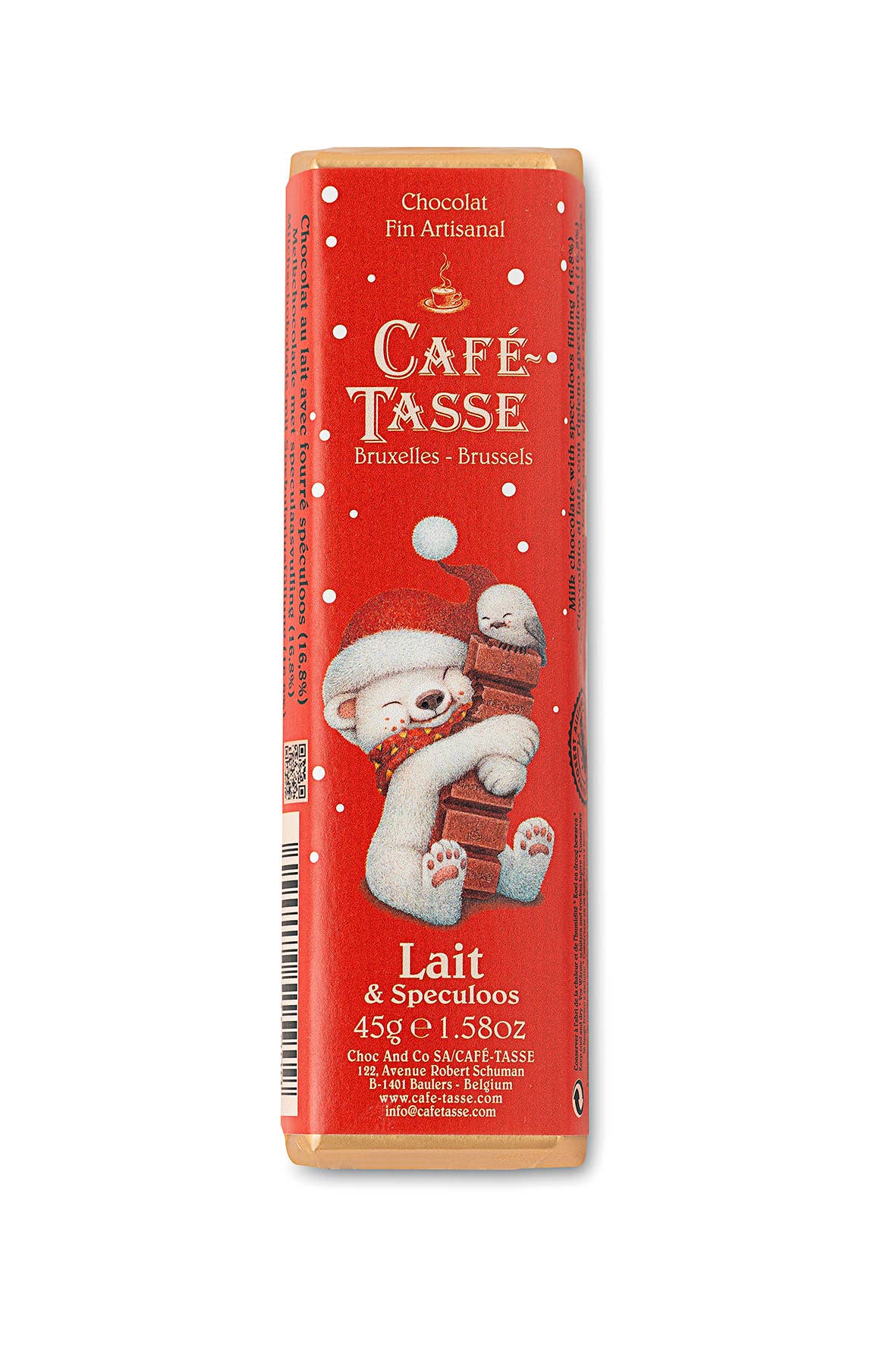 Café-Tasse - Wholesale Chocolate - Milk Chocolate & Speculoos Christmas Bar0