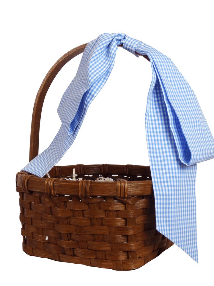 Easter Basket Bow in Blue Gingham for wholesale by The Yellow Lamb