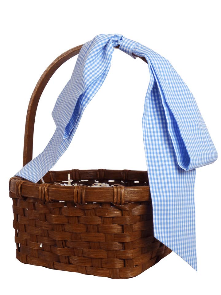 Easter Basket Bow in Blue Gingham for wholesale by The Yellow Lamb