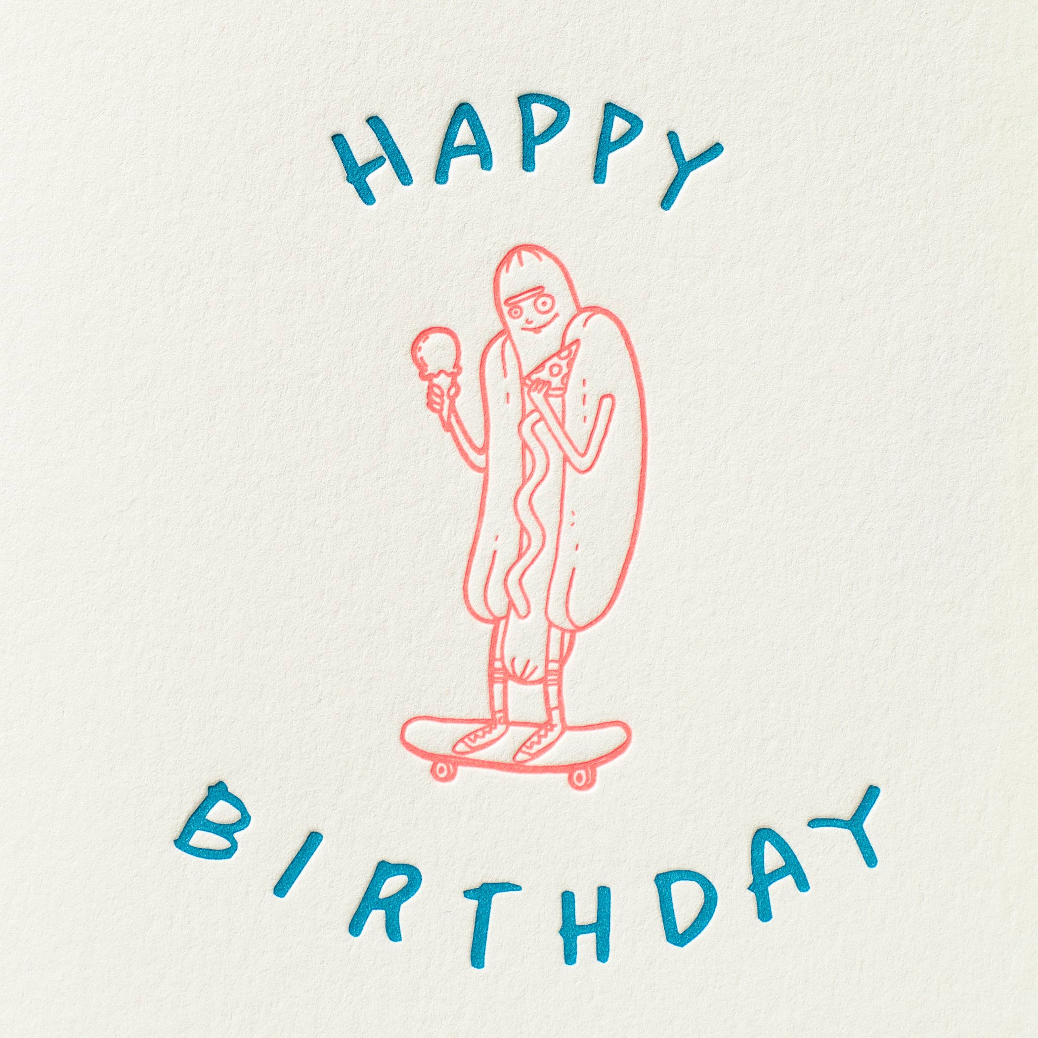 Shorthand Press - Wholesale Birthday Card - Hot Dog Birthday - Letterpress Greeting Card2