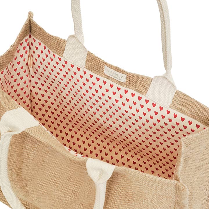 KORISSA – Engroshandel Tote bag - Dame – Håndlavet Jute af Sæk • Lærredstaske • Indkøbstaske med Pompon1