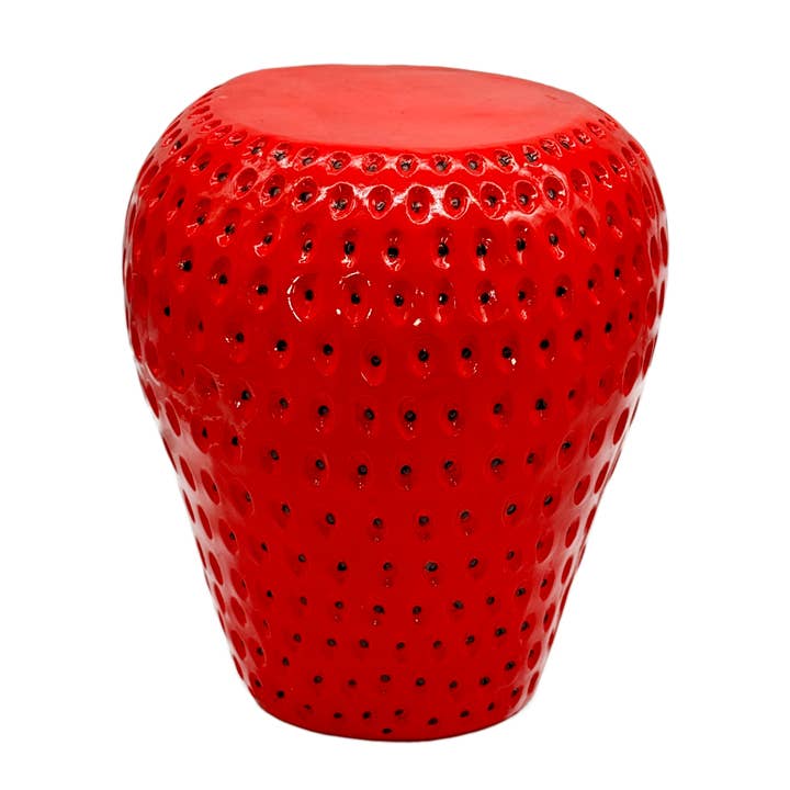 Galt International Company - Wholesale Stool - Red Strawberry Stool Polyresin Side Table 18"3