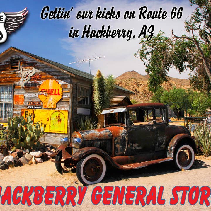 Route 66, Hackberry bensinstation, Route 66 Kylmagnet, Route 66 Arizona för wholesale av DK LaserWorx