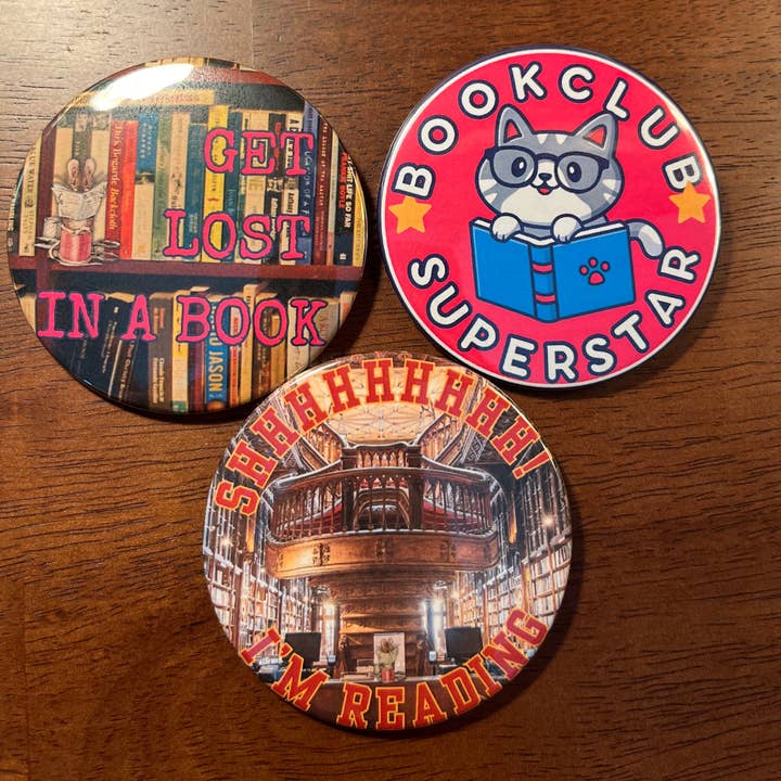 Rolig bokhandelsknappsamling, bokälskarknappsats för wholesale av Katenip Vintage Whimsy