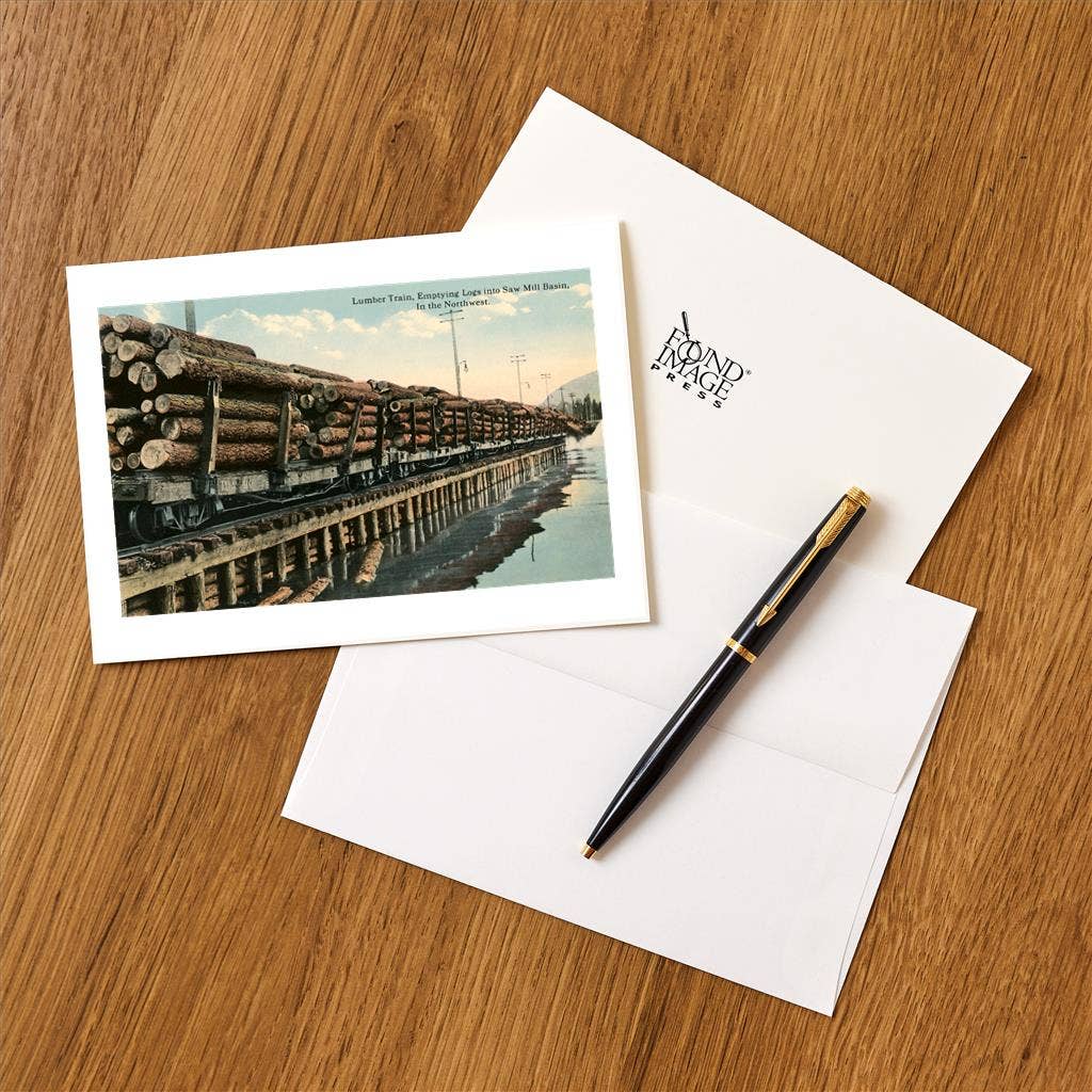 Found Image Press – wholesale Kontorsmateriel/Notecard Set – Gratulationskort LG-22 Timmertåg i nordväst1