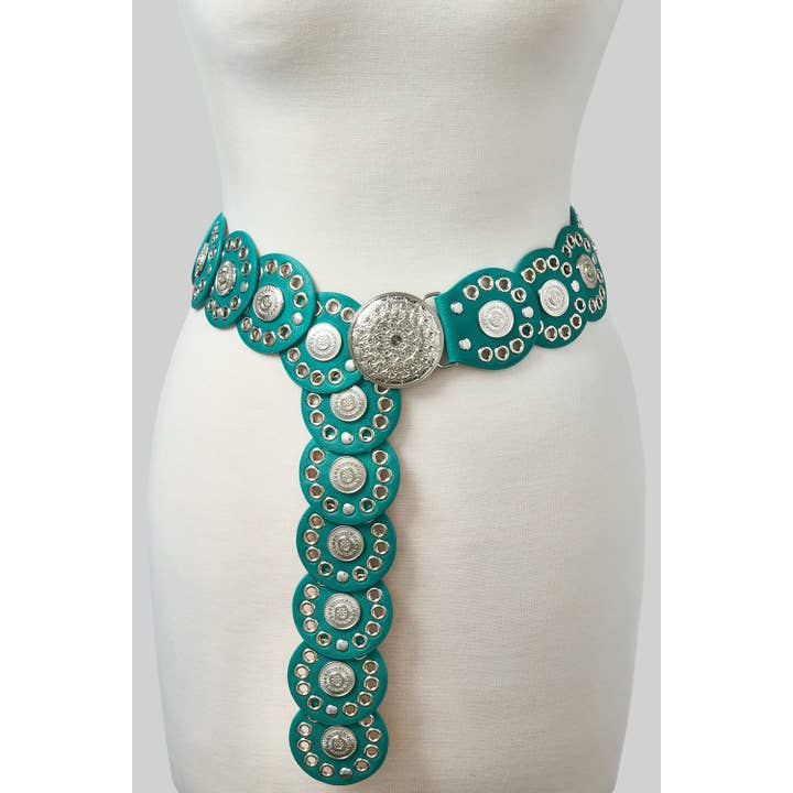 CINTURA A DISCHI CON OCCHIELLI IN PELLE SINTETICA per la vendita all'ingrosso da parte di Girly