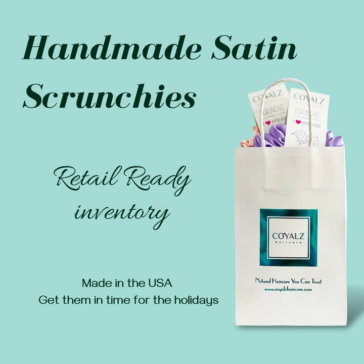 Satin Scrunchie, Large Scrunchy, Silk Soft Scrunchies(Lilac) for wholesale by Coyalz Haircare