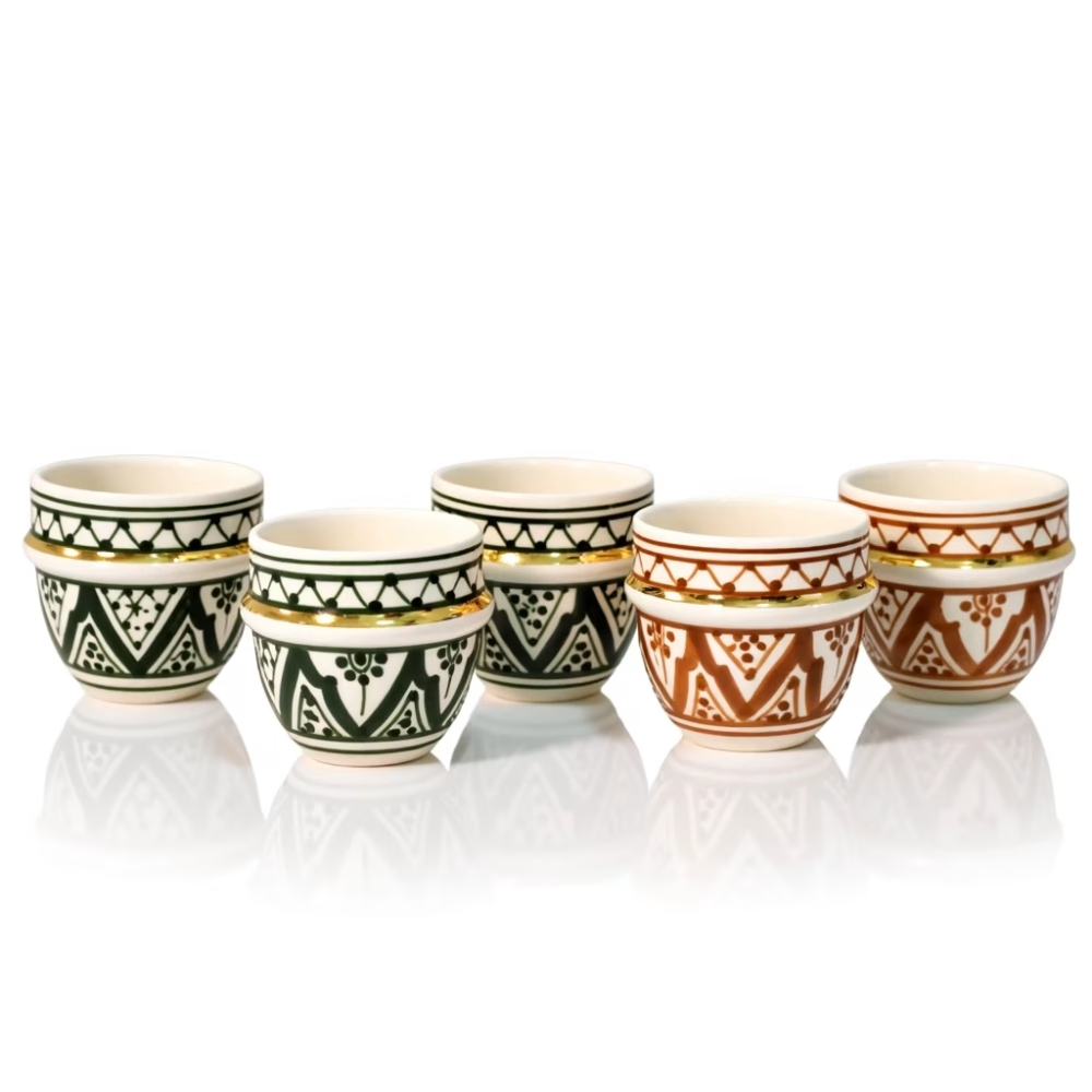 High crafty - Wholesale Coffee/Tea Cup - Hand-Painted Gold-Rim Espresso Cup – Artisan Ceramic – 2 oz 4