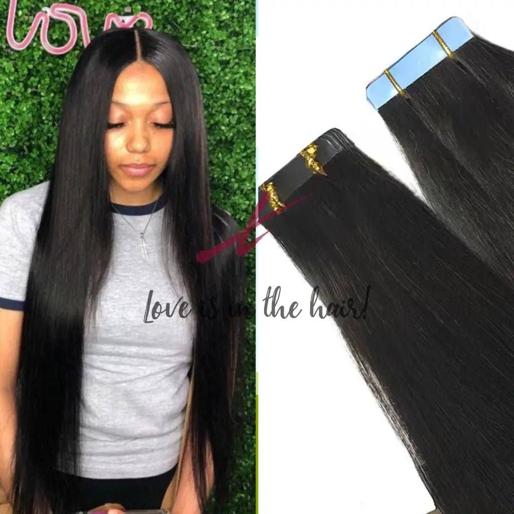 Natural Color B  Silky Straight | Tape In Human Hair Extensions | Brazilian V for wholesale on Faire9