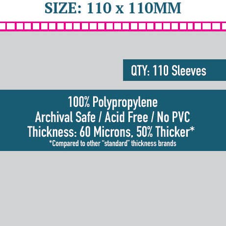 Pochettes « compatibles non stabilisées » (110 x 110 mm), paquet de 110, SKS-8843 pour la vente par Mayday Games