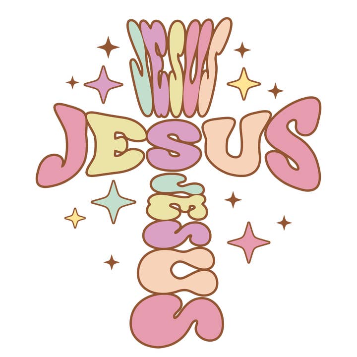 Sublimation Ready to Press Transfer Jesus Jesus Jesus Cross for wholesale by Ready Set Press