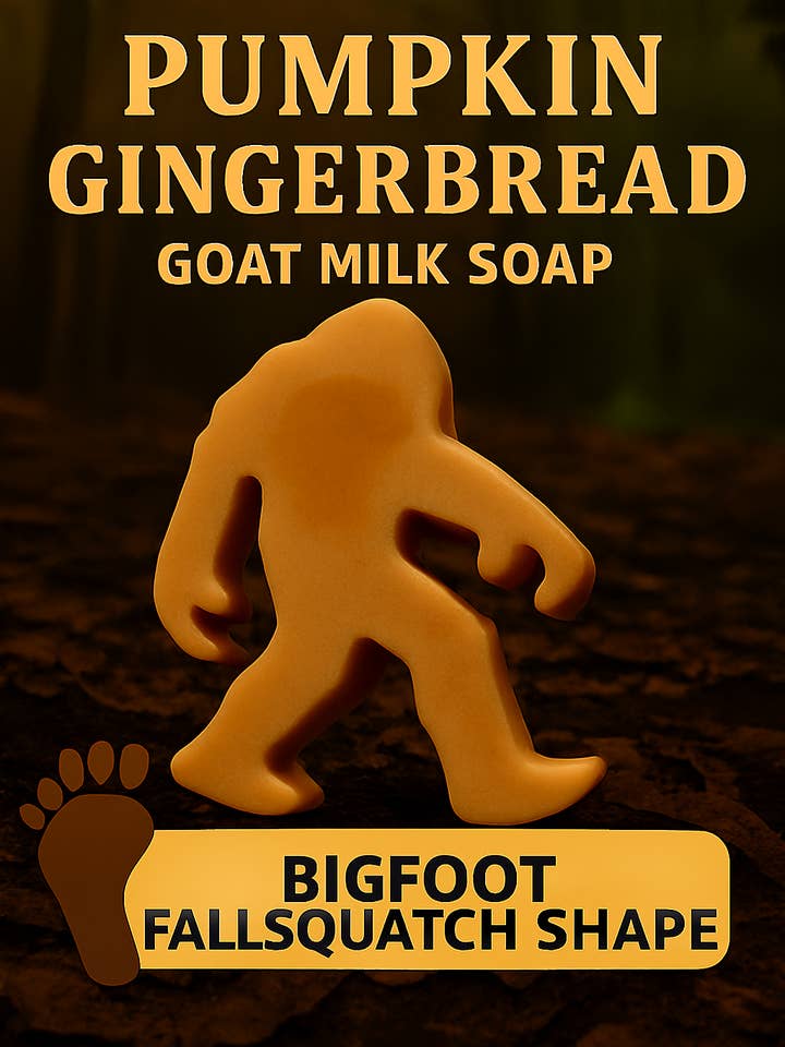 Goat Milk Soap – Pumpkin Gingerbread “Fallsquatch” | Fall Seasonal Handmade Bar for wholesale by Ginger & Pine Apothecary