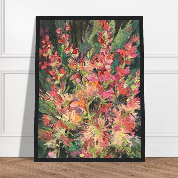 'Blossom Study' Bloem I 12x16 Houten Ingelijste Kunstdruk | Origineel Kunstwerk door Amerikaanse Kunstenares Barbara Cleary voor wholesale door Barbara Cleary Designs