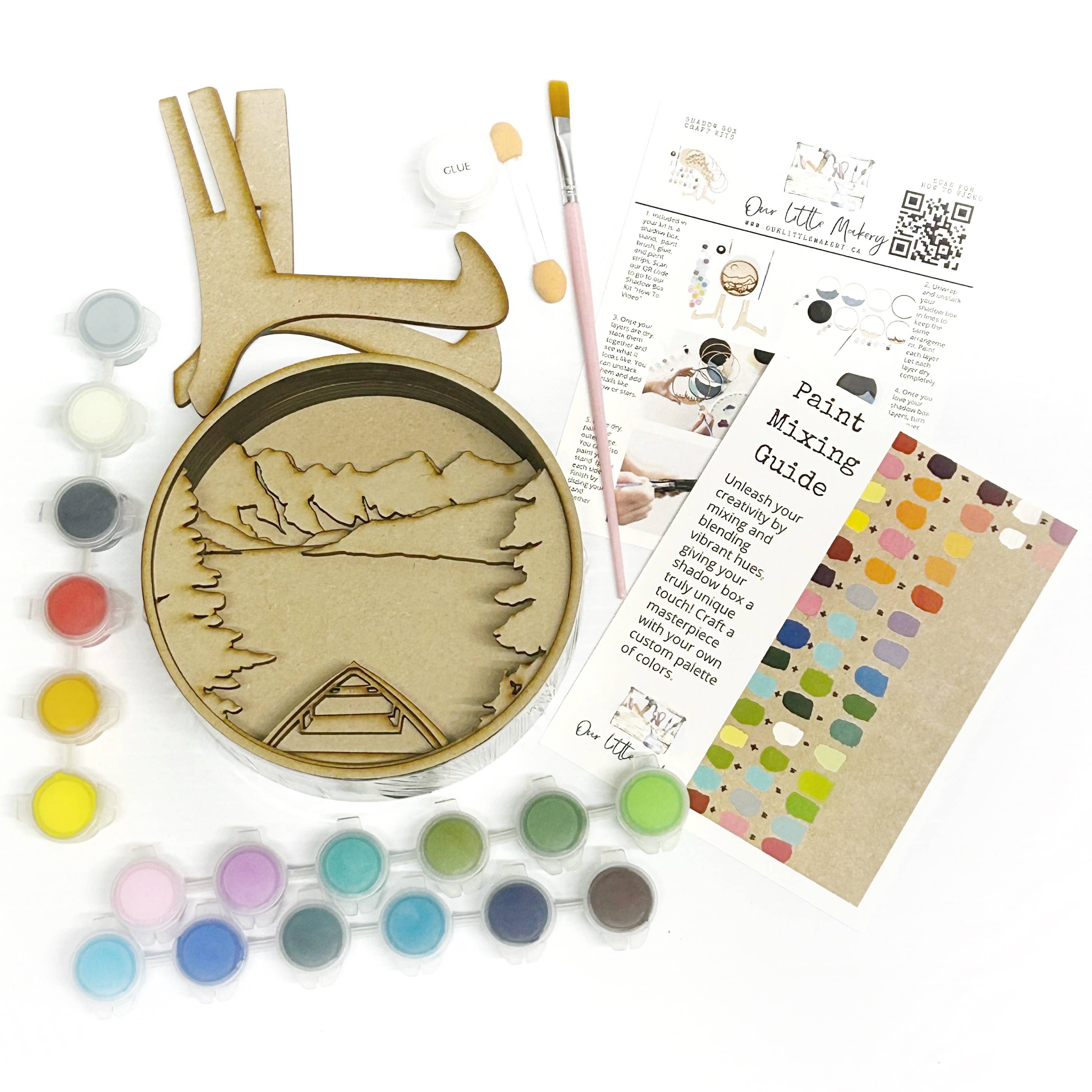 Our Little Makery – wholesale DIY craft kit – Peaceful Paddle Shadow Box Kit 2