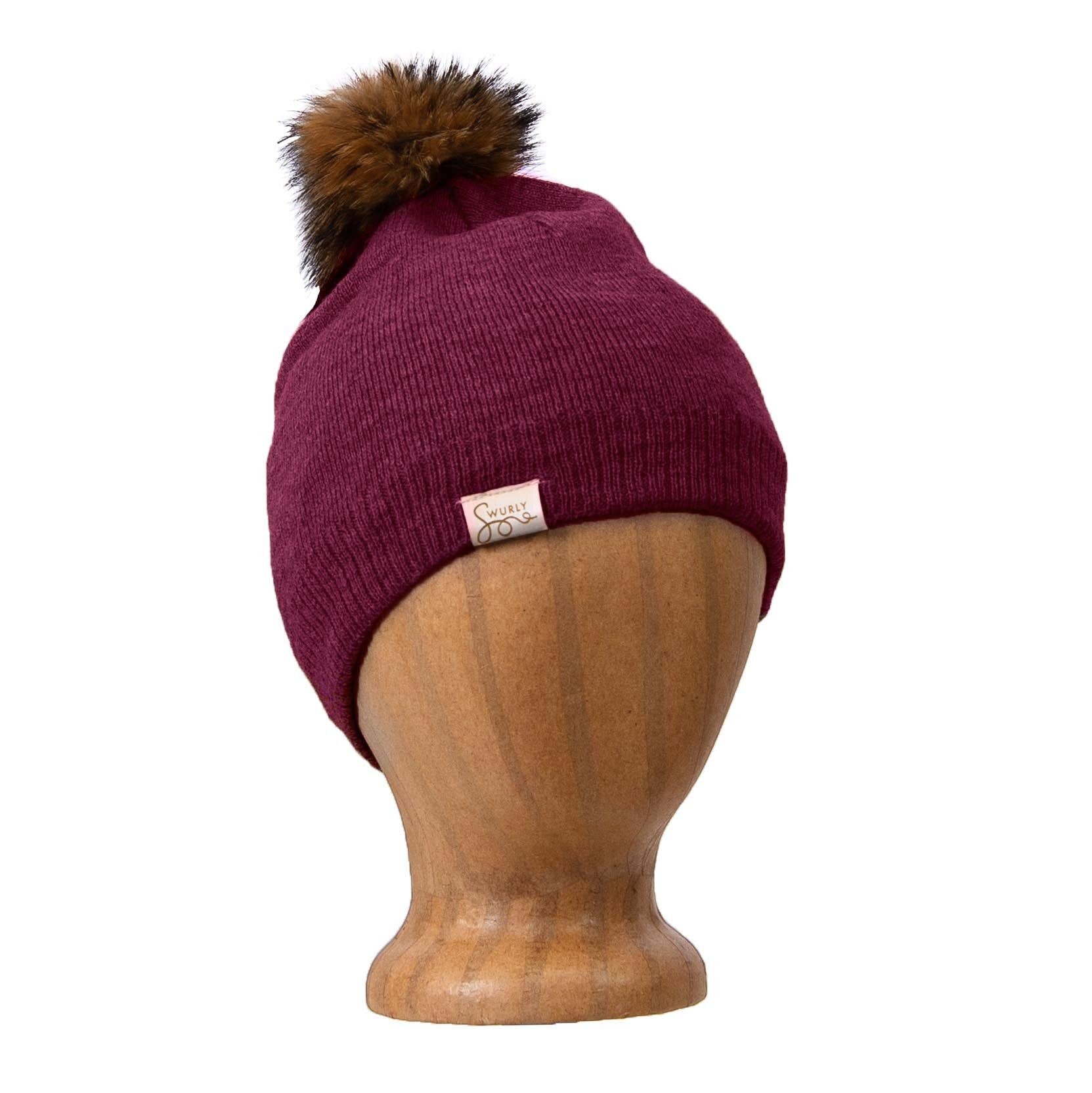 Swurly - Venta al por mayor Gorro de lana - Mujer - Gorros de punto forrados en seda con pompón desmontable12