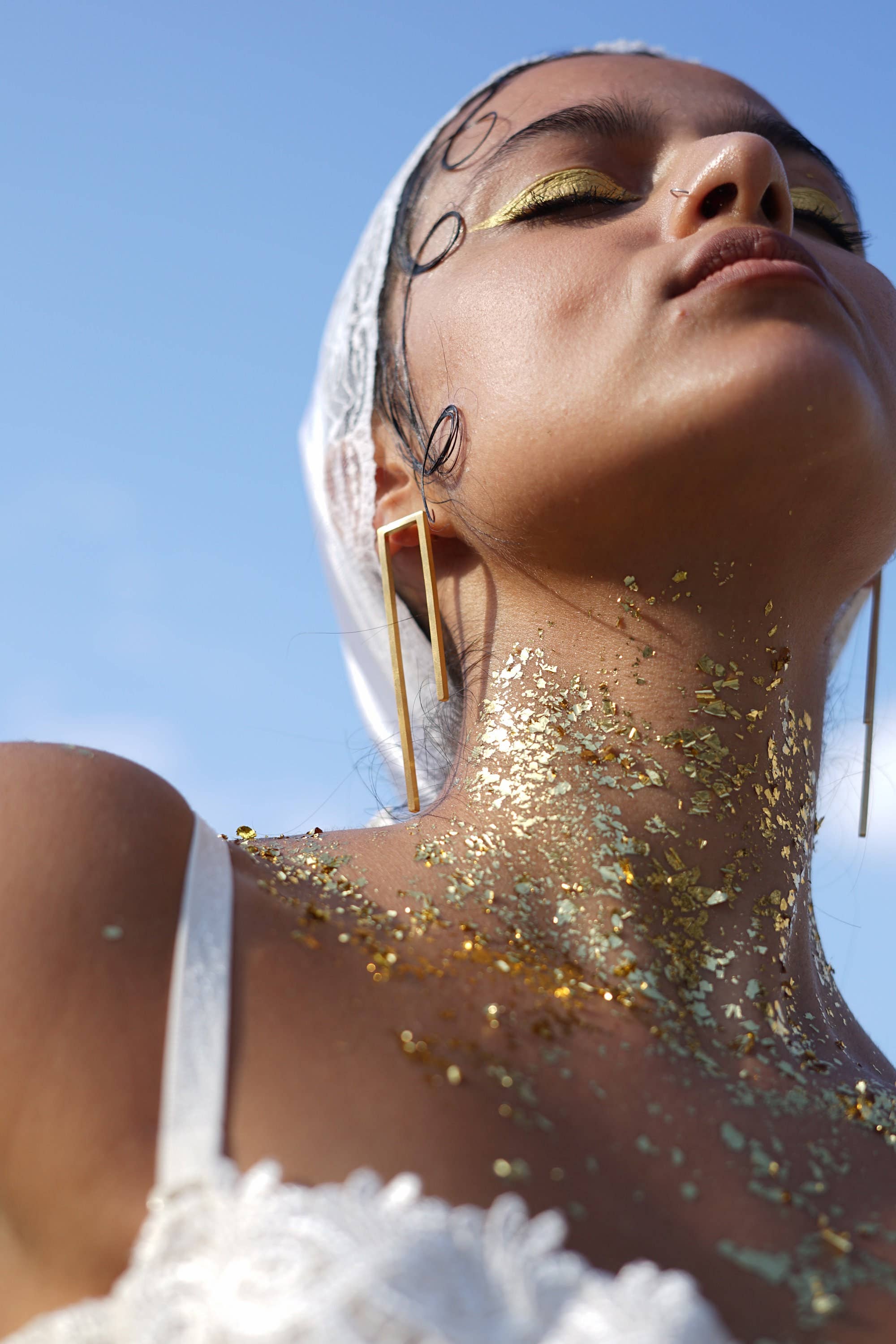 Laka Luka - Vente Boucles d'oreilles pendantes - Boucles d'oreilles surdimensionnées rectangulaires géométriques faites main7