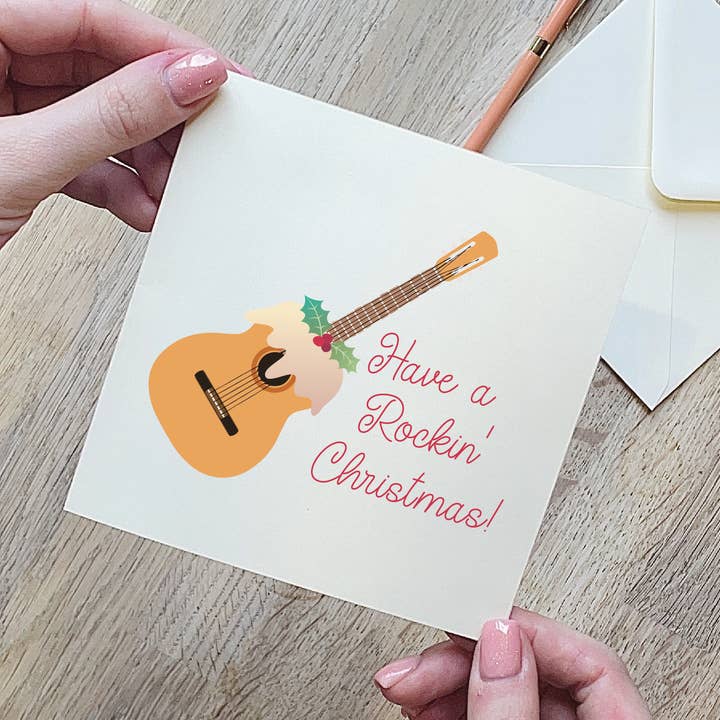 Guitar Christmas Card for wholesale by Alphabet Studios