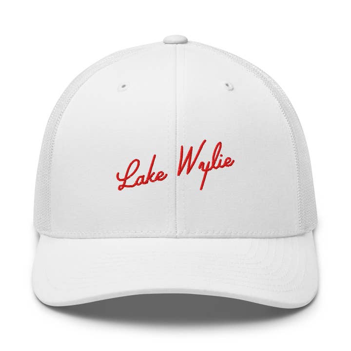 Lake Wylie South Carolina Embroidered Trucker Hat | Red Thread for wholesale by CRE PYT