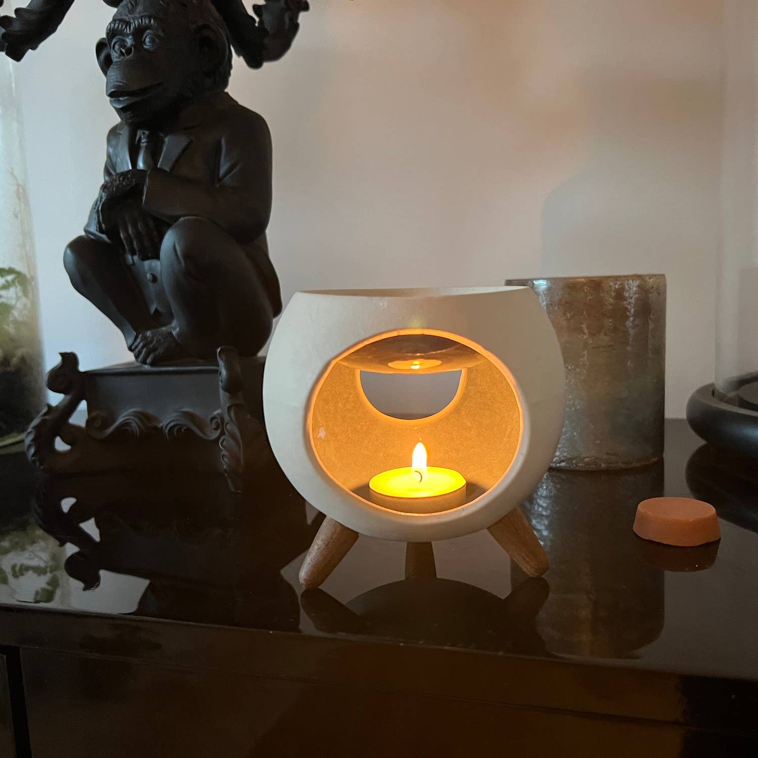 Anoq - Wholesale Wax Warmer - Scent diffuser for scented wax. ROUND GREY burner4