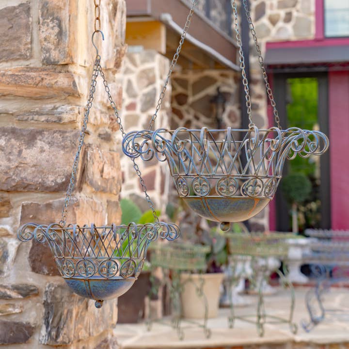 Zaer Ltd. International - Wholesale Hanging Planter - "Stephania" Hanging Basket Planters in 3 Colors 2 Pc/Set10