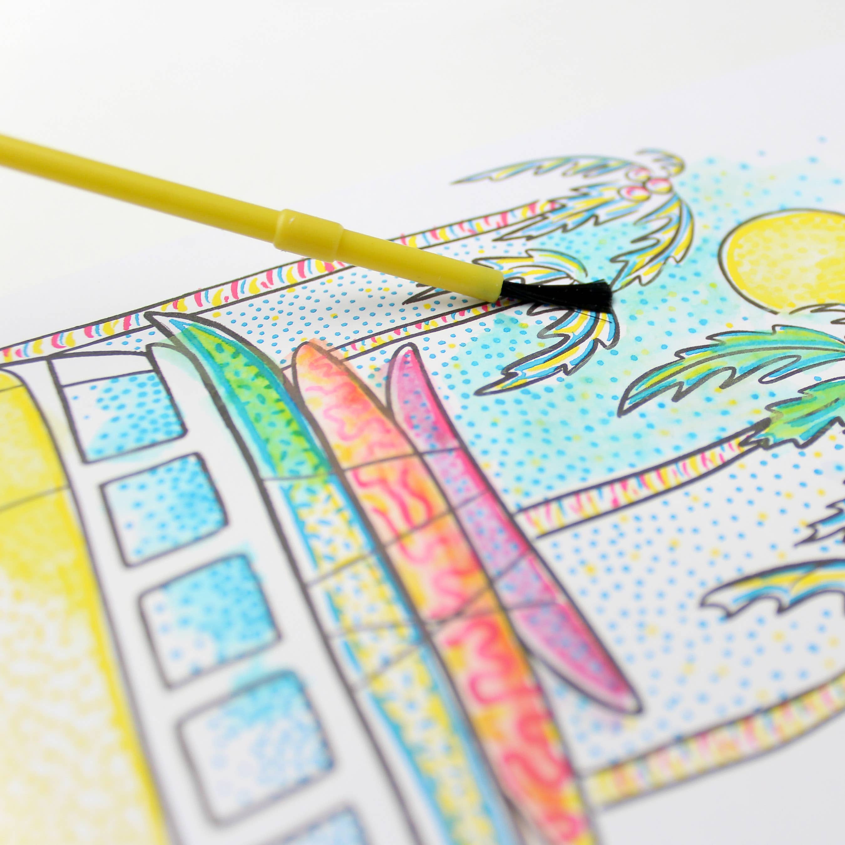 Inklings Paperie - Wholesale Everyday Greeting Card - Paint With Water Card - Surfer Van4