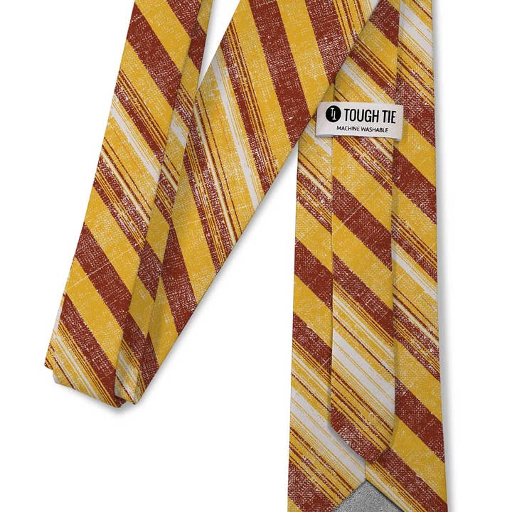 Tough Apparel - Wholesale Necktie - Men's - Spark - Burgundy Gold Striped Tie