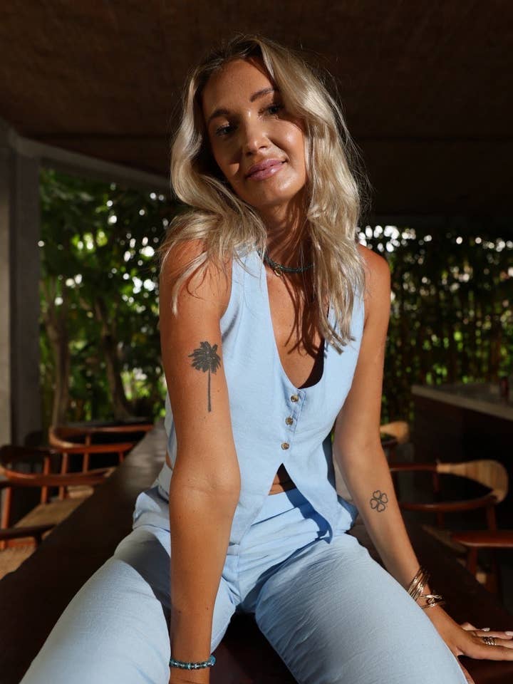 Sunset Vest - Sky for wholesale by MOSS The Label