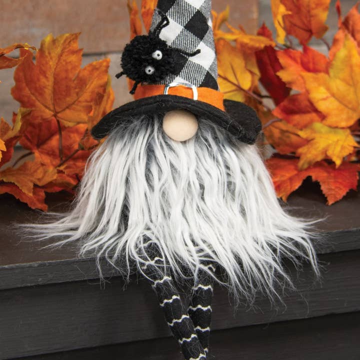 Bright Ideas - Venta al por mayor Figura decorativa - Gorro de bruja a cuadros de búfalo, gnomo1