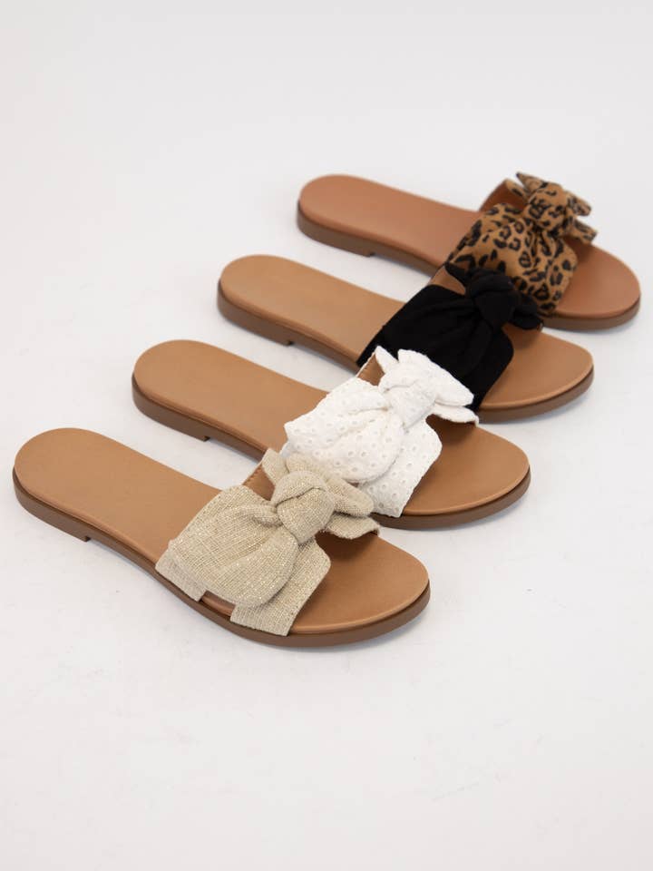 CCOCCI – wholesale Sandals – Women's – WRITER BOW ON THE CUT-OUT UPPER SLIP-ON SANDALS